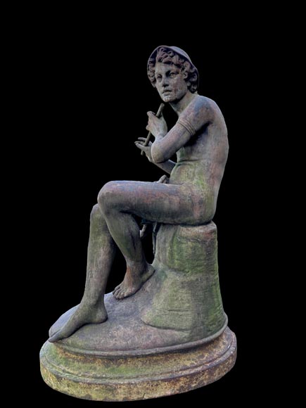 Fonderie DURENNE – Jeune berger Daphnis jouant de la flûte-1