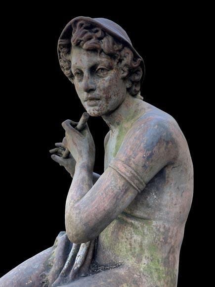 Fonderie DURENNE – Jeune berger Daphnis jouant de la flûte-3