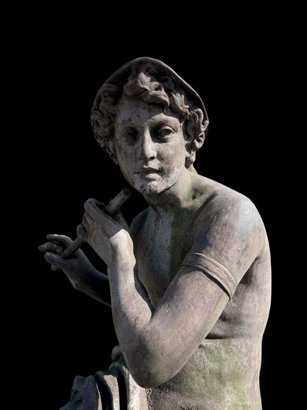 Fonderie DURENNE – Jeune berger Daphnis jouant de la flûte-6