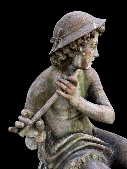 Fonderie DURENNE – Jeune berger Daphnis jouant de la flûte-7