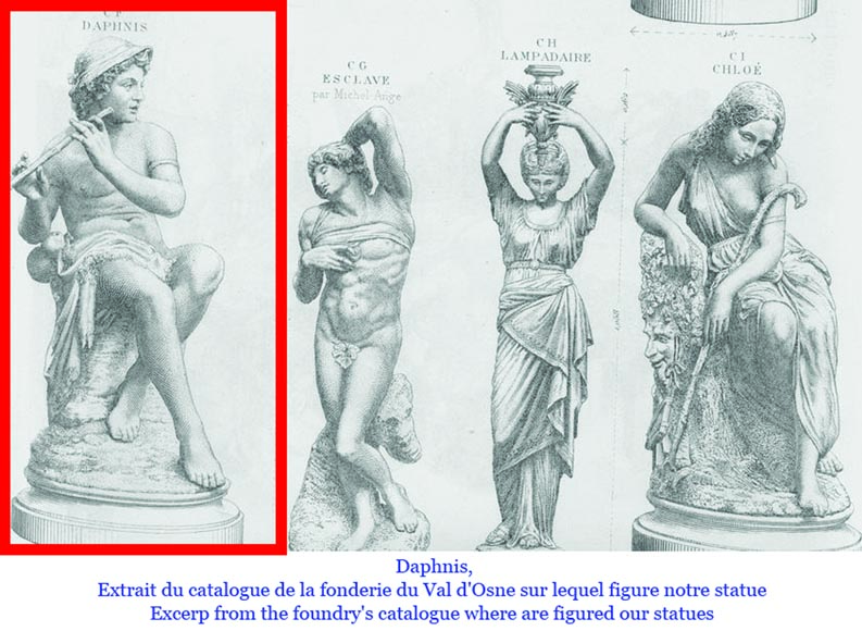 Fonderie DURENNE – Jeune berger Daphnis jouant de la flûte-10