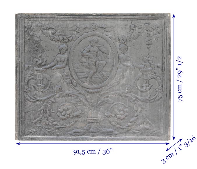 Plaque de cheminée style Louis XVI à décor mythologique-5