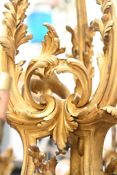 CAFFIERI (d'après). Exceptionnel lustre en bronze de style Louis XV-3