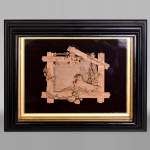 Haut relief sculpté en bois tendre de scène animalière, XIXe siècle
