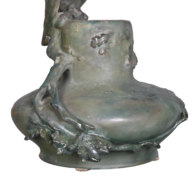 Eduard STELLMACHER pour Amphora, Vase au hibou en céramique, vers 1900-7