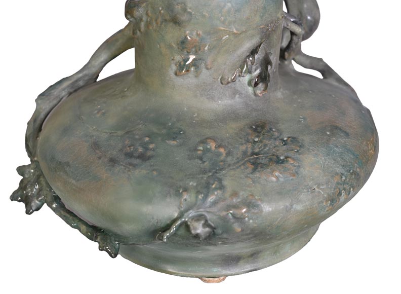 Eduard STELLMACHER pour Amphora, Vase au hibou en céramique, vers 1900-8