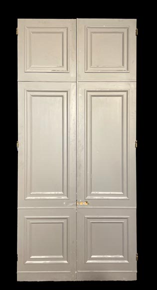 Paire de doubles portes avec fronton, style Louis XVI, XIXe siècle-1