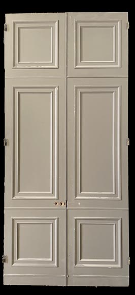 Paire de doubles portes avec fronton, style Louis XVI, XIXe siècle-2