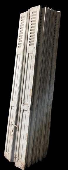 7 paires de volets anciens à persiennes fixes-1