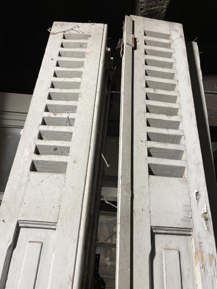 7 paires de volets anciens à persiennes fixes-2