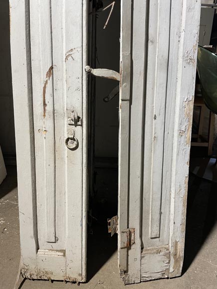 7 paires de volets anciens à persiennes fixes-3