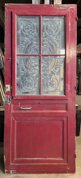 Porte d’entrée en chêne et fonte, France, XIXe siècle-1