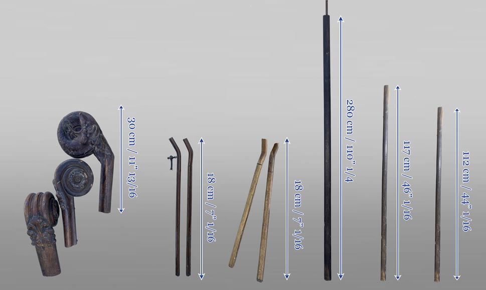 Main courante d’escalier en acajou sculpté-7