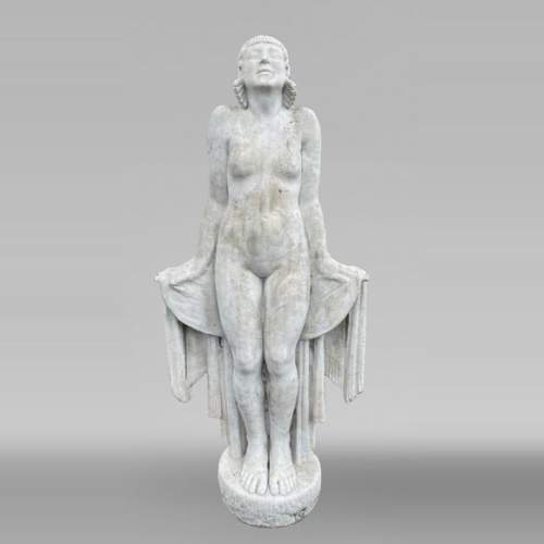 La Sortie du bain – Jeune femme, sculpture monumentale Art Déco dans le goût de Félix-Pascal Févola