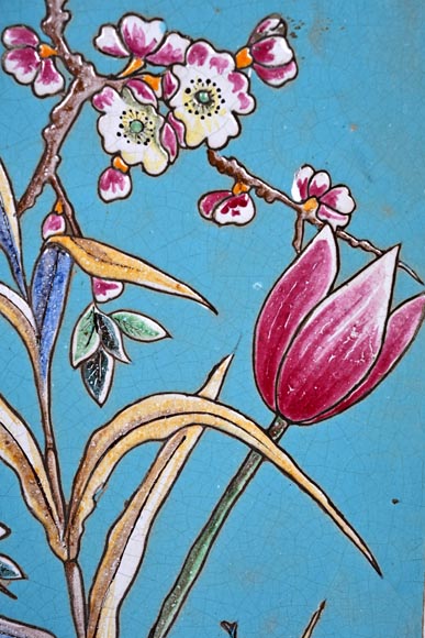 Eugène COLLINOT (1824-1882), 3 ensembles de plaques de faïence décorative japonisante Eugène COLLINOT (1824-1882), 3 ensembles de plaques de faïence décorative japonisante-4