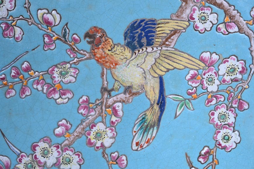 Eugène COLLINOT (1824-1882), 3 ensembles de plaques de faïence décorative japonisante Eugène COLLINOT (1824-1882), 3 ensembles de plaques de faïence décorative japonisante-6