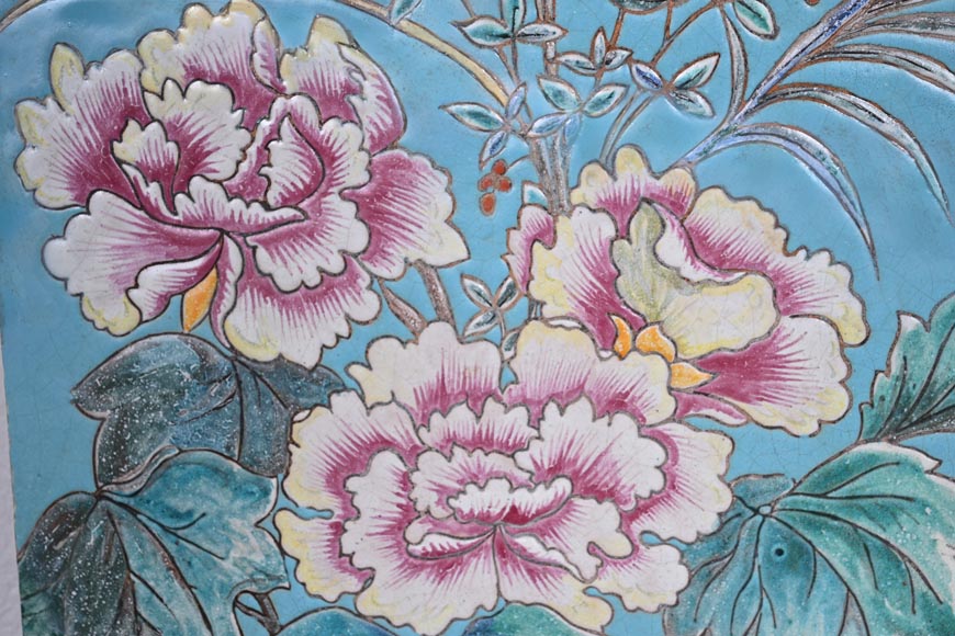 Eugène COLLINOT (1824-1882), 3 ensembles de plaques de faïence décorative japonisante Eugène COLLINOT (1824-1882), 3 ensembles de plaques de faïence décorative japonisante-9