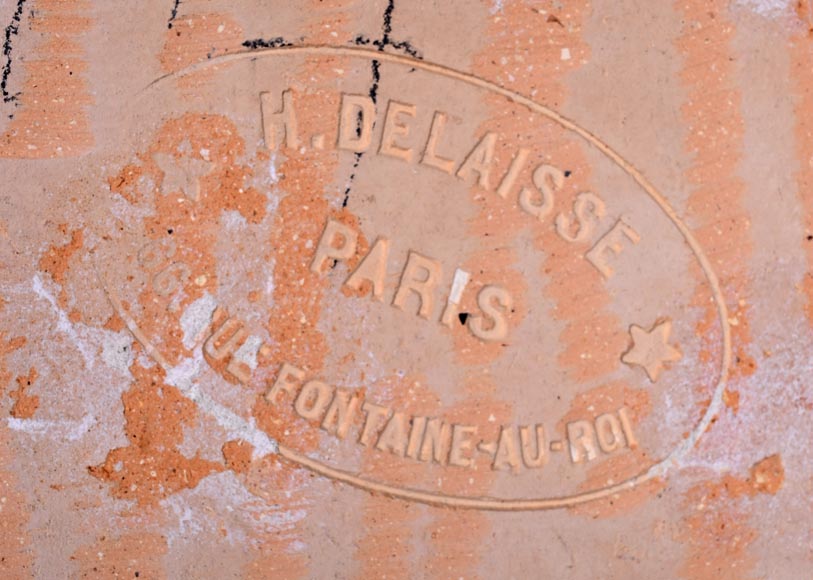 Eugène COLLINOT (1824-1882), 3 ensembles de plaques de faïence décorative japonisante Eugène COLLINOT (1824-1882), 3 ensembles de plaques de faïence décorative japonisante-13