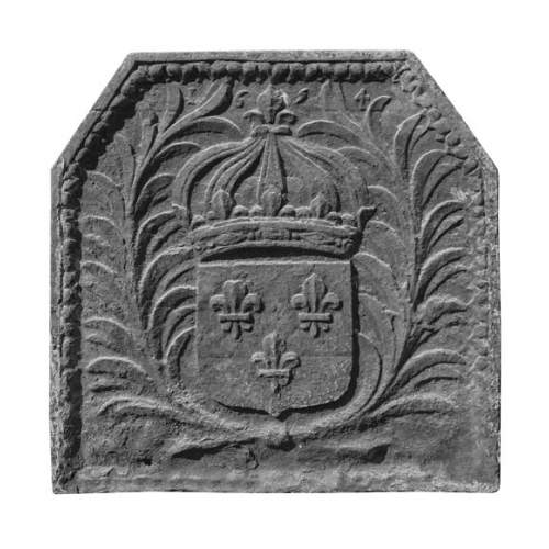 Plaque de cheminée aux armes de France, datée 1654