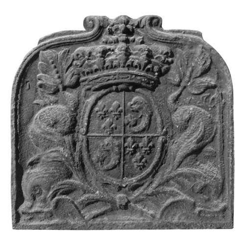 Plaque de cheminée en fonte au armes du Dauphin de France