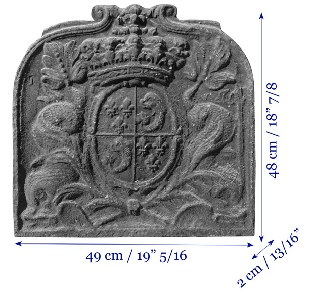 Plaque de cheminée en fonte au armes du Dauphin de France-6