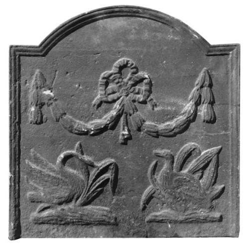 Plaque de cheminée en fonte aux oiseaux d'eaux