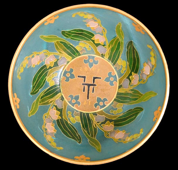 THESMAR André-Fernand (1843-1912) coupe hémisphérique en or émail plique-à-jour-2