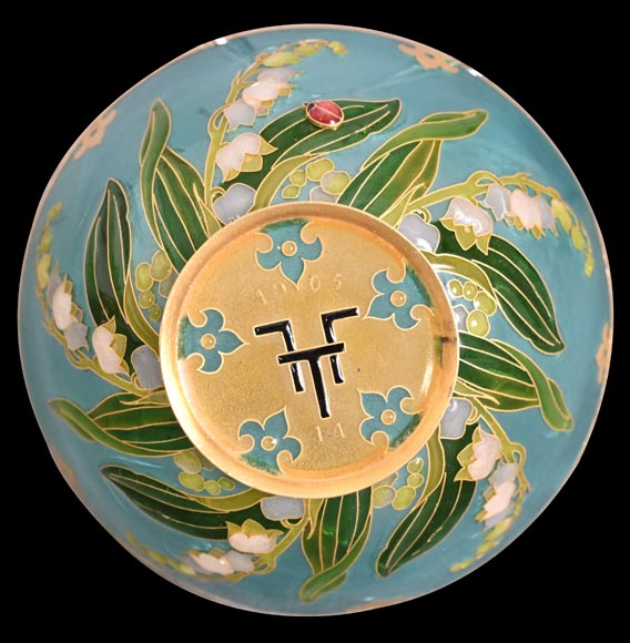 THESMAR André-Fernand (1843-1912) coupe hémisphérique en or émail plique-à-jour-3