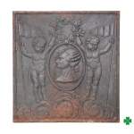 Plaque de cheminée en fonte à l'effigie de Louis XVI