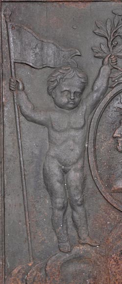 Plaque de cheminée en fonte à l'effigie de Louis XVI-4