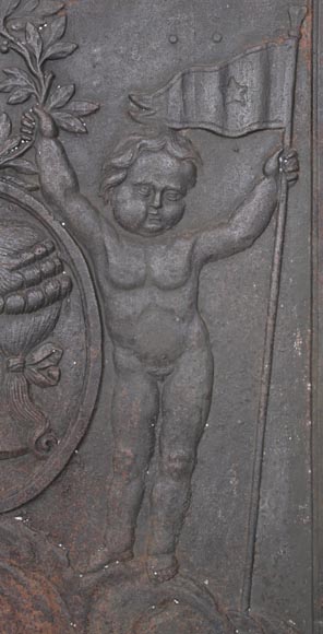 Plaque de cheminée en fonte à l'effigie de Louis XVI-5
