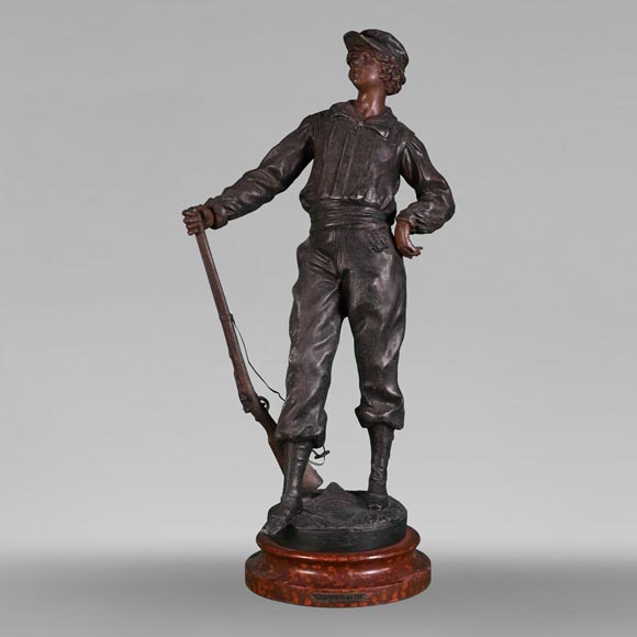 Louis MOREAU (d'après) - « Champion de tir », statuette régule-0