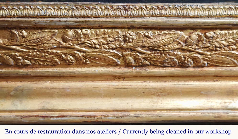 Trumeau d'époque Restauration à motif floral Trumeau d'époque Restauration à motif floral-3