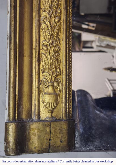 Trumeau d'époque Restauration à motif floral Trumeau d'époque Restauration à motif floral-4