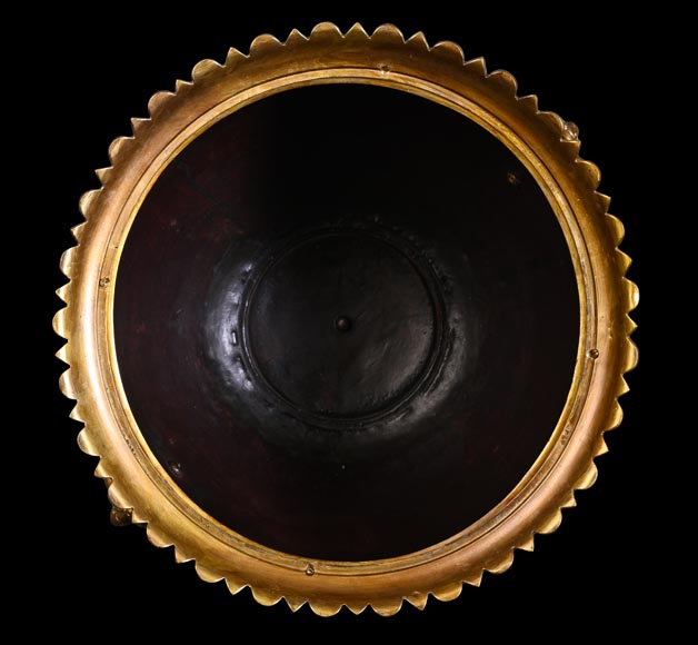 Ferdinand BARBEDIENNE – Cache-pot japonisant en bronze doré et émaux cloisonnés-17