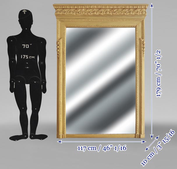 Trumeau de style Louis XVI rehaussé de peinture dorée-5