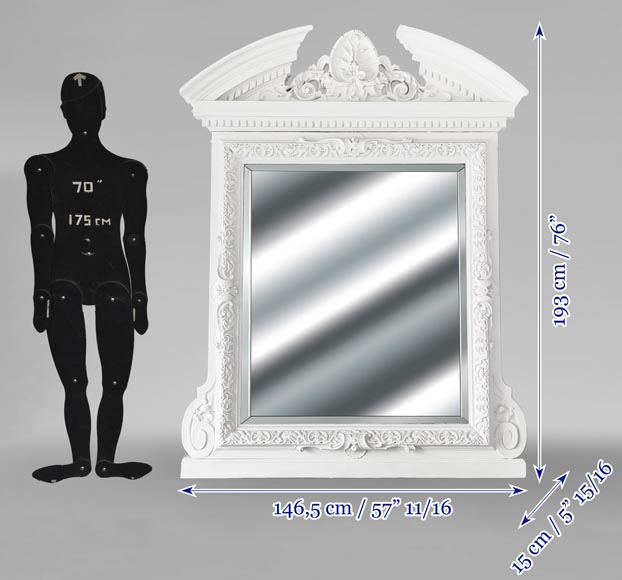 Trumeau de style Napoléon III richement décoré et surmonté d'un fronton Trumeau de style Napoléon III richement décoré et surmonté d'un fronton-7