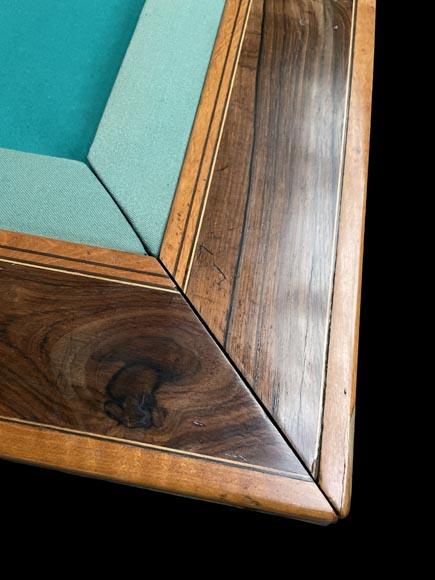 PORET ET PANNETIER, Billard français de style Louis-Philippe à riche décor de marqueterie reposant sur six pieds de lion en bronze doré PORET ET PANNETIER, Billard français de style Louis-Philippe à riche décor de marqueterie reposant sur six pieds de lion en bronze doré-8