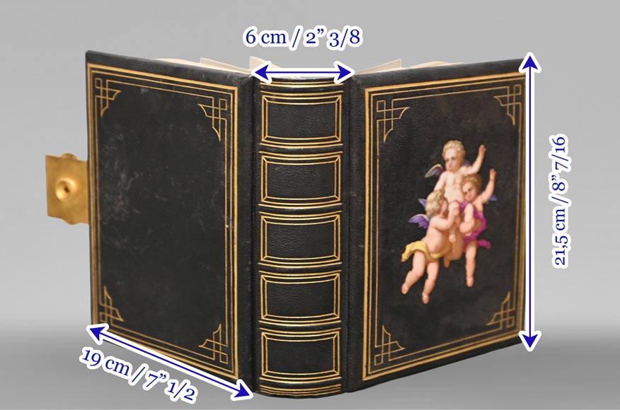 Julien-Nicolas RIVART (1802-1867) – Album photo à décor de marqueterie de porcelaine sur cuir Julien-Nicolas RIVART (1802-1867) – Album photo à décor de marqueterie de porcelaine sur cuir-12