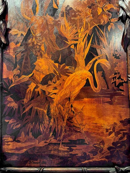 Jean-Pierre TAHAN & Joseph CREMER, buffet à deux corps sculpté avec panneau de marqueterie appelé “Meuble de Fantaisie” Exposition 1855-5