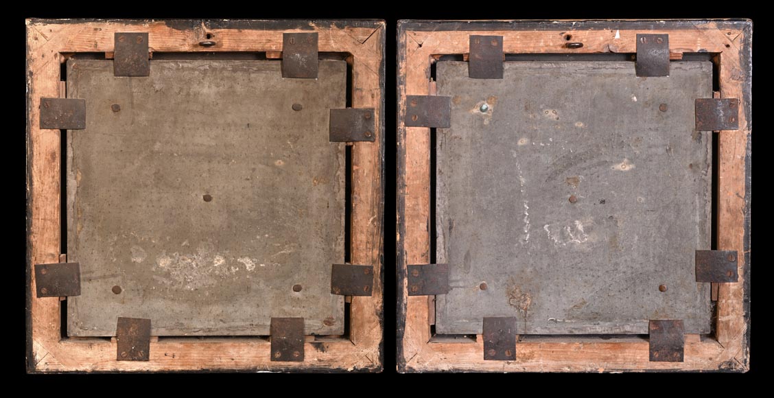 Attribué à Antonio Salviati (Vincenza, 1816 - Venise, 1890), paire de portraits en mosaïque Gioachino Rossini et Baldassarre Peruzz-5