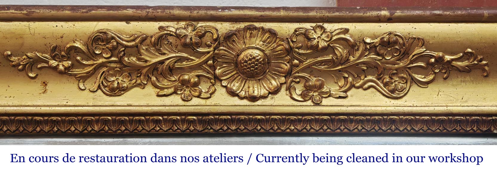 Petit trumeau d'époque Louis Philippe doré, richement décoré Petit trumeau d'époque Louis Philippe doré, richement décoré-1