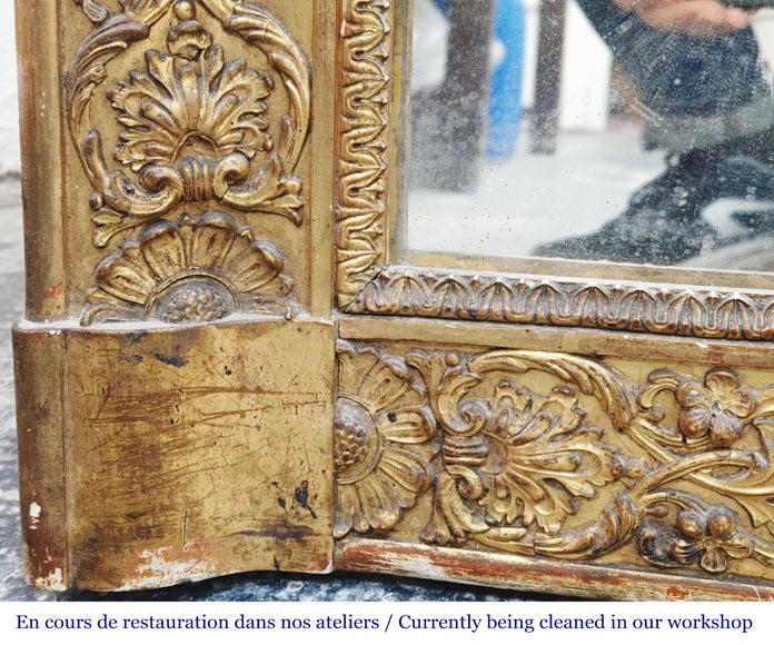 Petit trumeau d'époque Louis Philippe doré, richement décoré Petit trumeau d'époque Louis Philippe doré, richement décoré-3