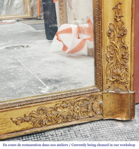 Petit trumeau d'époque Louis Philippe doré, richement décoré Petit trumeau d'époque Louis Philippe doré, richement décoré-5