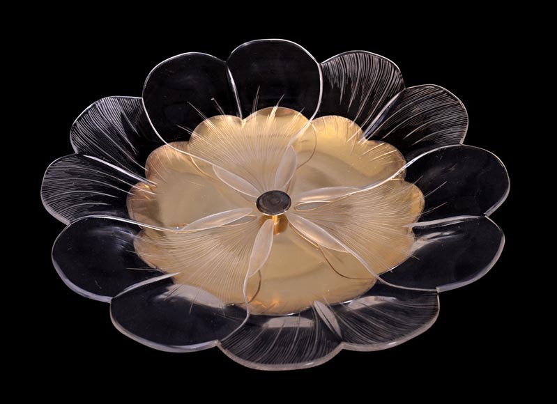 Maison CARDEILHAC, assiette décorative en verre et argent doré-0
