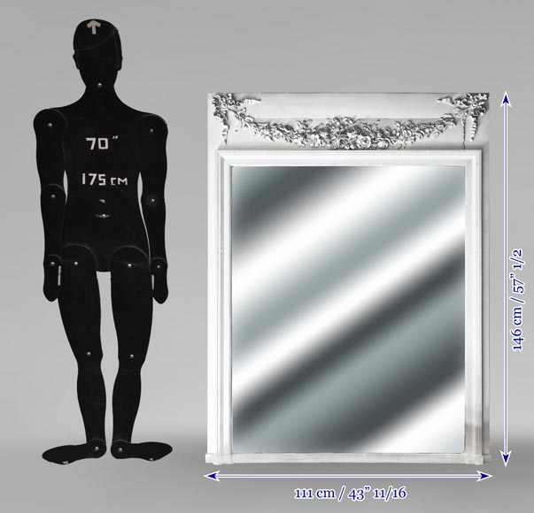 Trumeau de style Louis XVI à la guirlande de fleur-5