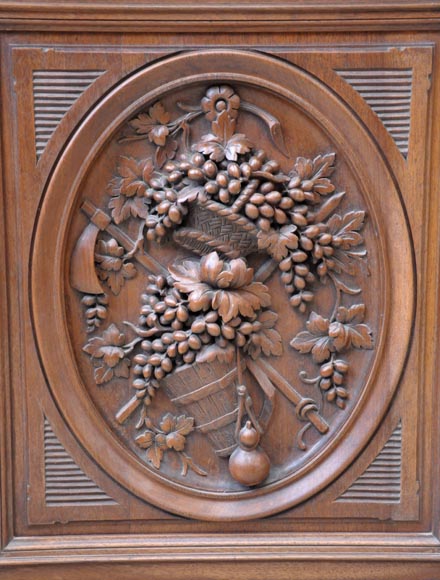 Grand buffet vitré d’époque Napoléon III au décor agreste-3