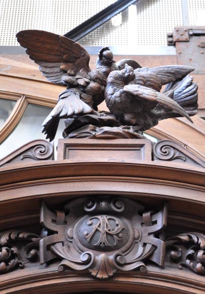 Grand buffet vitré d’époque Napoléon III au décor agreste-7