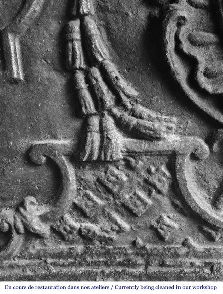 Plaque de cheminée aux Armoirie au lion-5