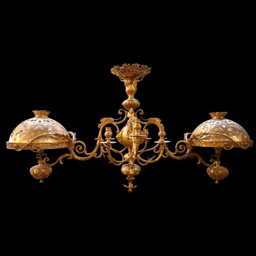 Lustre de billard d’époque Napoléon III en bronze doré